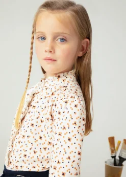 Mayoral Girl Ruffle Print Blouse