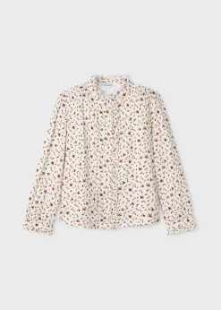 Mayoral Girl Ruffle Print Blouse