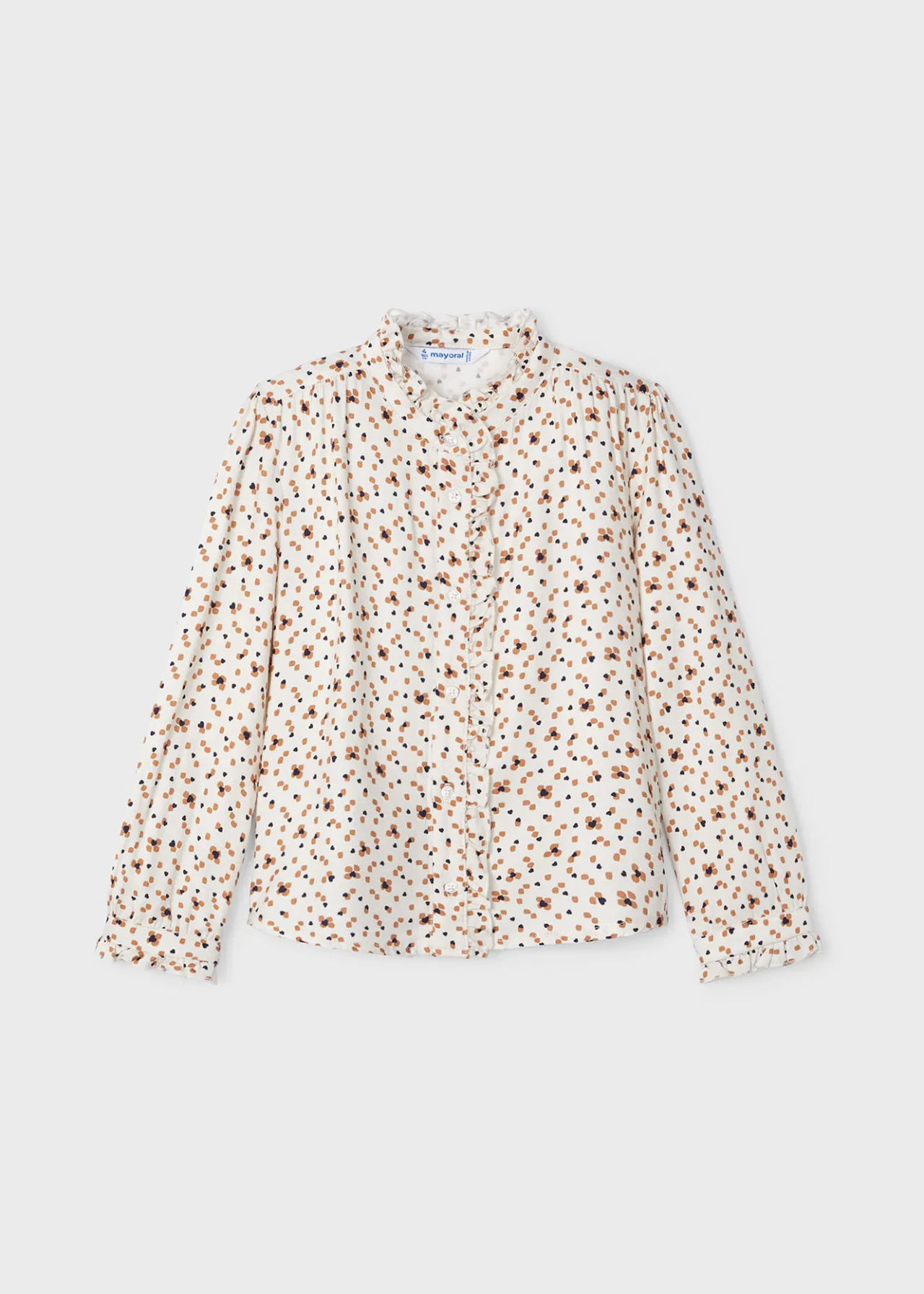 Mayoral Girl Ruffle Print Blouse
