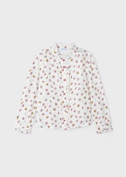 Mayoral Girl Ruffle Print Blouse