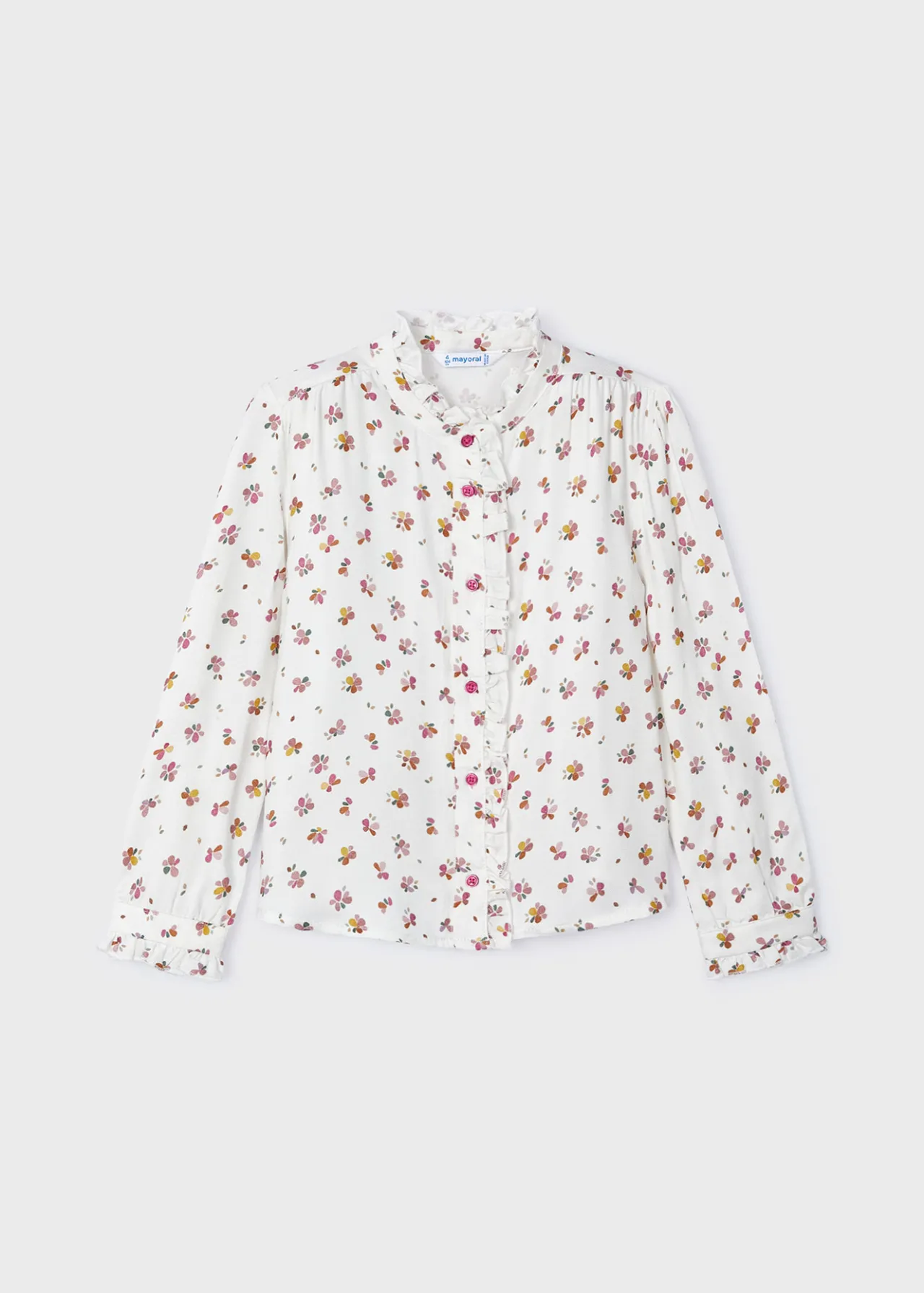 Mayoral Girl Ruffle Print Blouse
