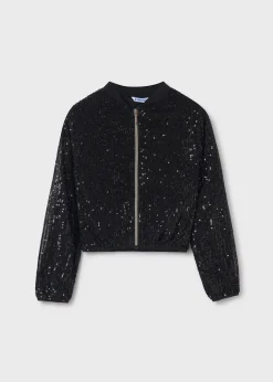 Mayoral Girl Sequin Bomber Jacket