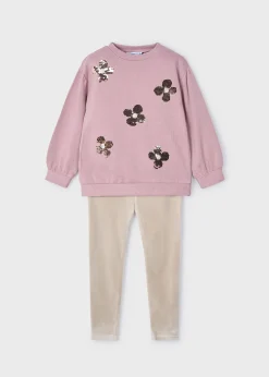 Mayoral Girl Sequin Sweatshirt and Leggings Set