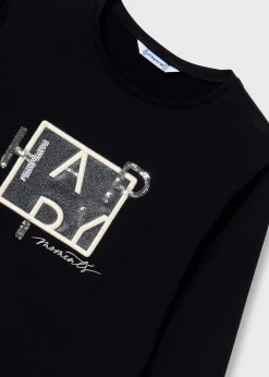 Mayoral Girl Sequin Text T-Shirt