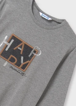 Mayoral Girl Sequin Text T-Shirt