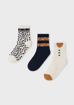 Mayoral Girl Set of 3 Heart Socks