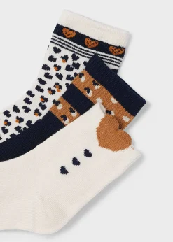 Mayoral Girl Set of 3 Heart Socks