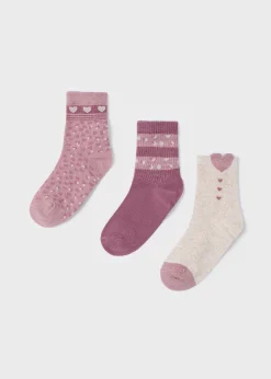 Mayoral Girl Set of 3 Heart Socks