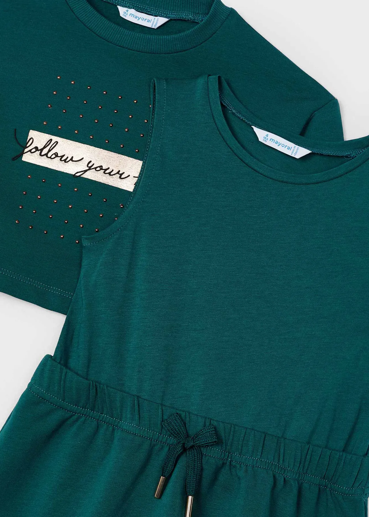 Mayoral Girl Sleeveless Dress with Text Print Sweater