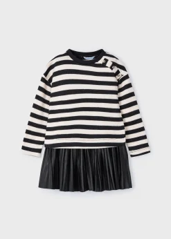 Mayoral Girl Sleeveless Dress with Striped Sweatshirt