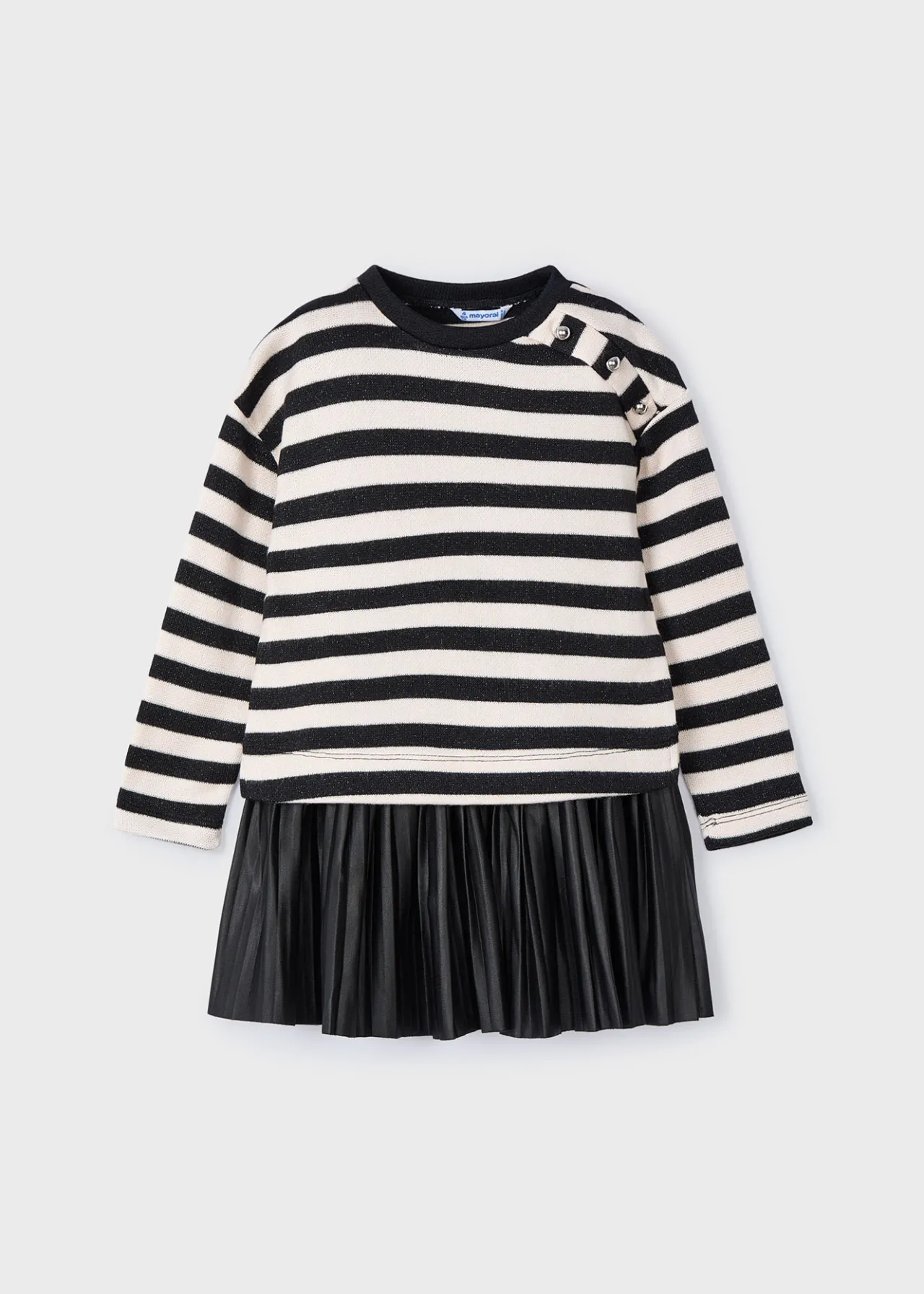 Mayoral Girl Sleeveless Dress with Striped Sweatshirt