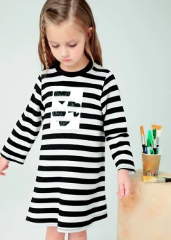 Mayoral Girl Striped Metallic Stitch Sweater