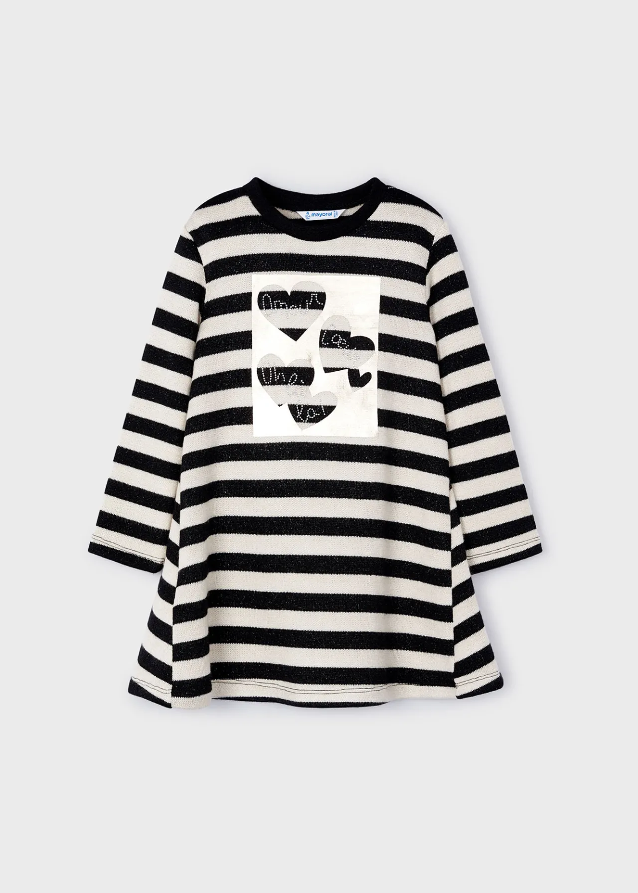 Mayoral Girl Striped Metallic Stitch Sweater