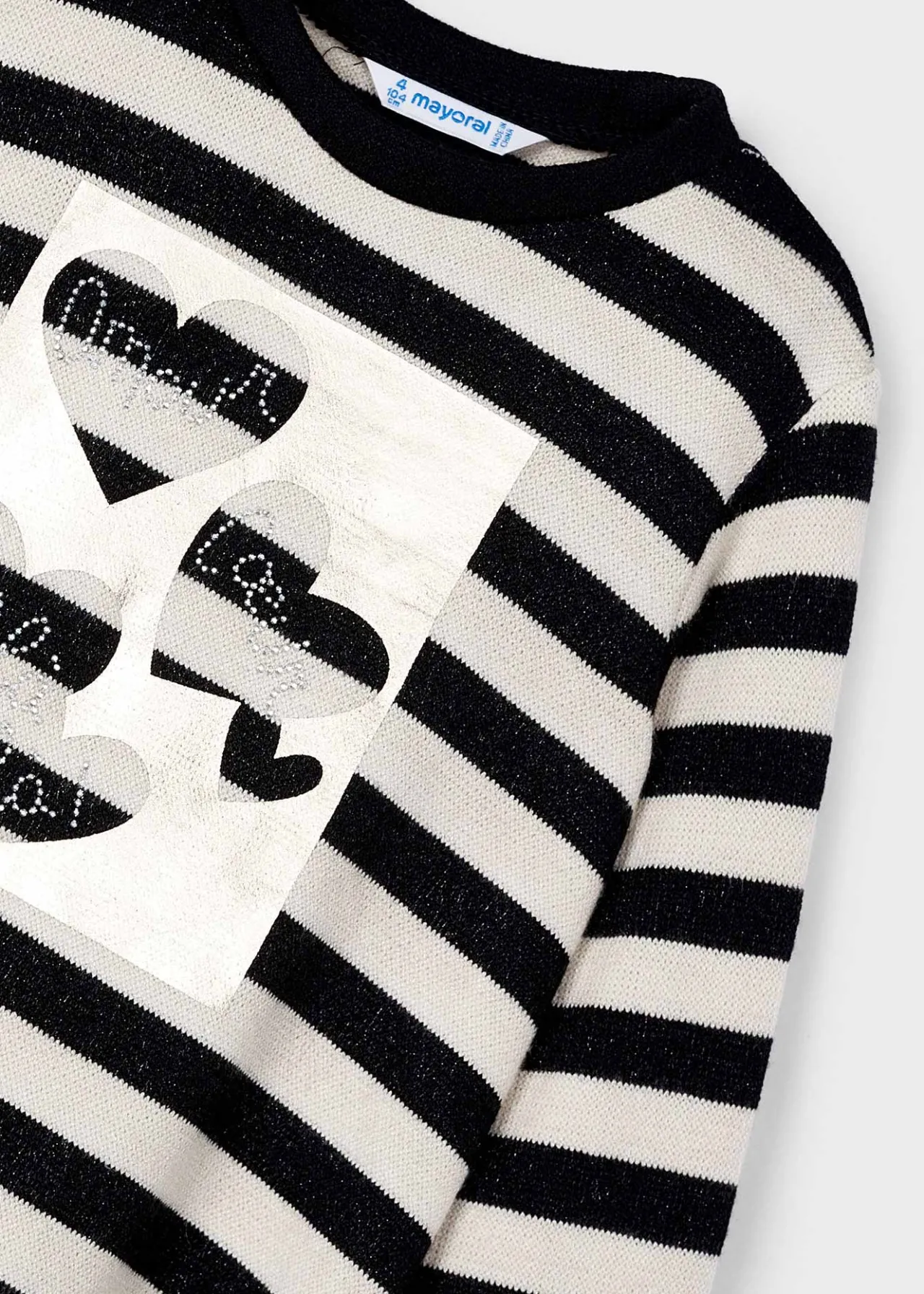 Mayoral Girl Striped Metallic Stitch Sweater