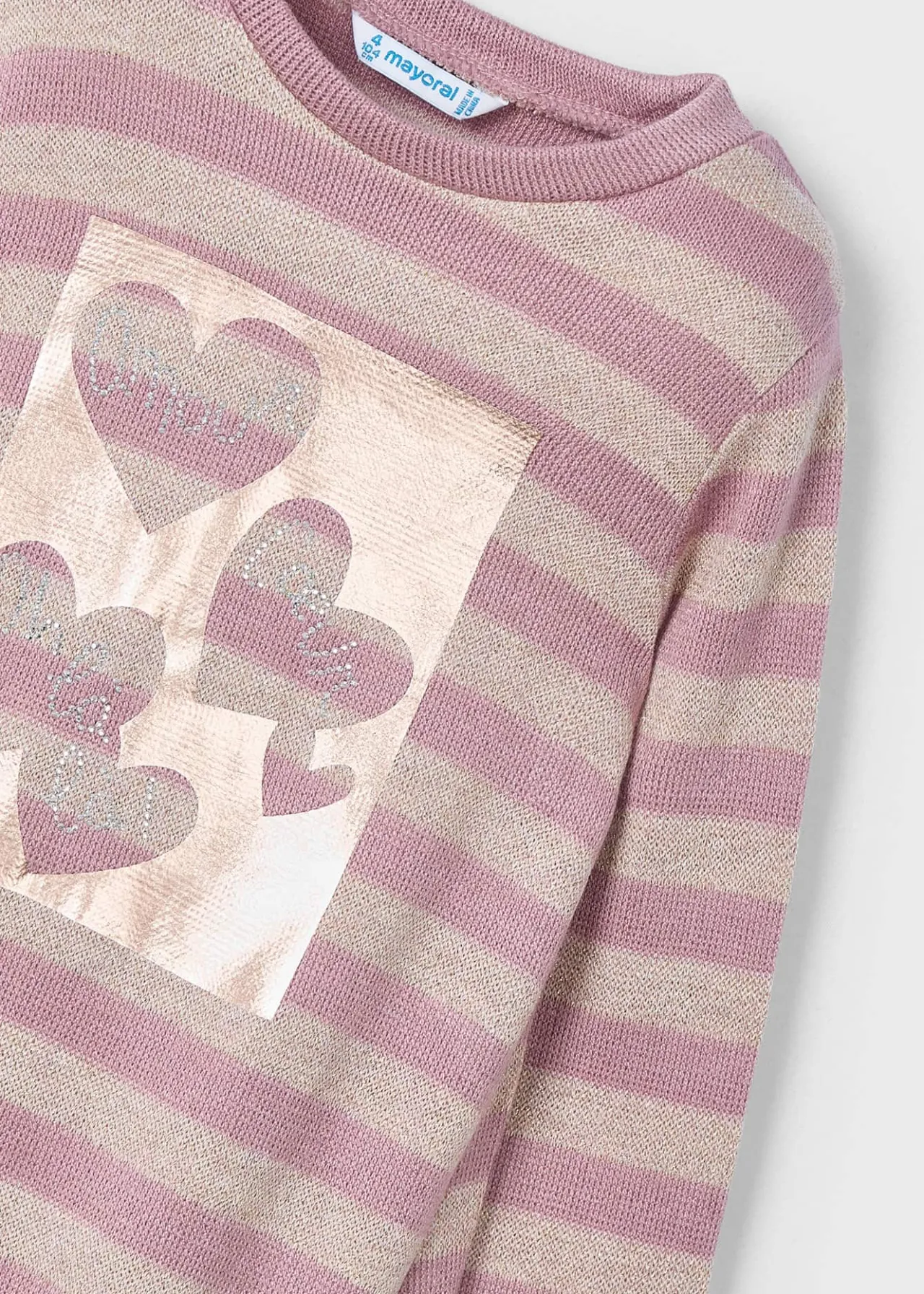 Mayoral Girl Striped Metallic Stitch Sweater