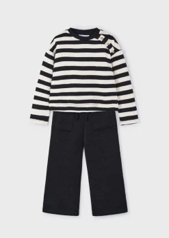 Mayoral Girl Striped Sweatshirt and Pants Set