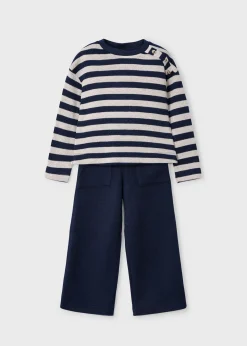 Mayoral Girl Striped Sweatshirt and Pants Set