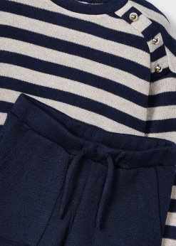 Mayoral Girl Striped Sweatshirt and Pants Set