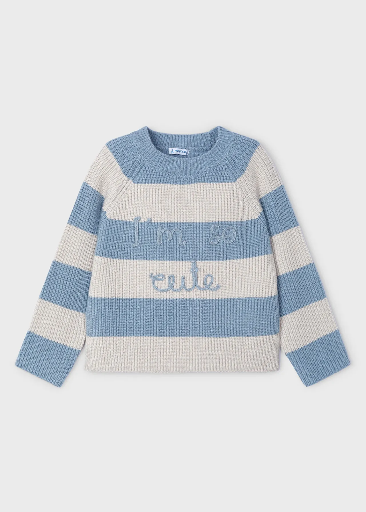 Mayoral Girl Striped Text Sweater