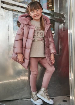 Mayoral Girl Suede Legging and Sweatshirt Set
