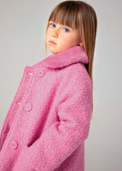 Mayoral Girl Teddy Coat with Faux Fur Collar
