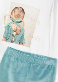 Mayoral Girl T-Shirt and Velvet Leggings Set