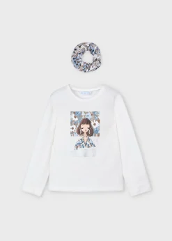 Mayoral Girl T-Shirt with Scrunchie