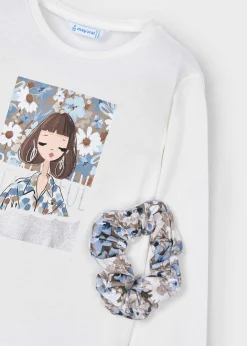 Mayoral Girl T-Shirt with Scrunchie