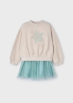 Mayoral Girl Tulle Skirt and Sweatshirt Set