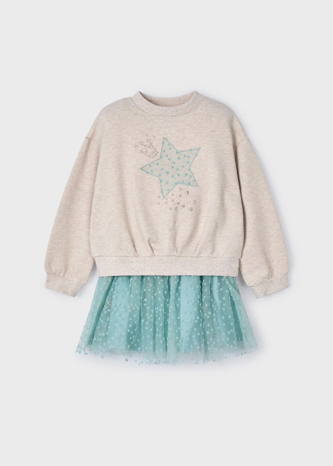 Mayoral Girl Tulle Skirt and Sweatshirt Set