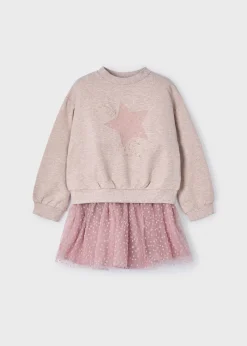 Mayoral Girl Tulle Skirt and Sweatshirt Set