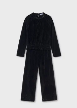 Mayoral Girl Velvet Top and Pants Set
