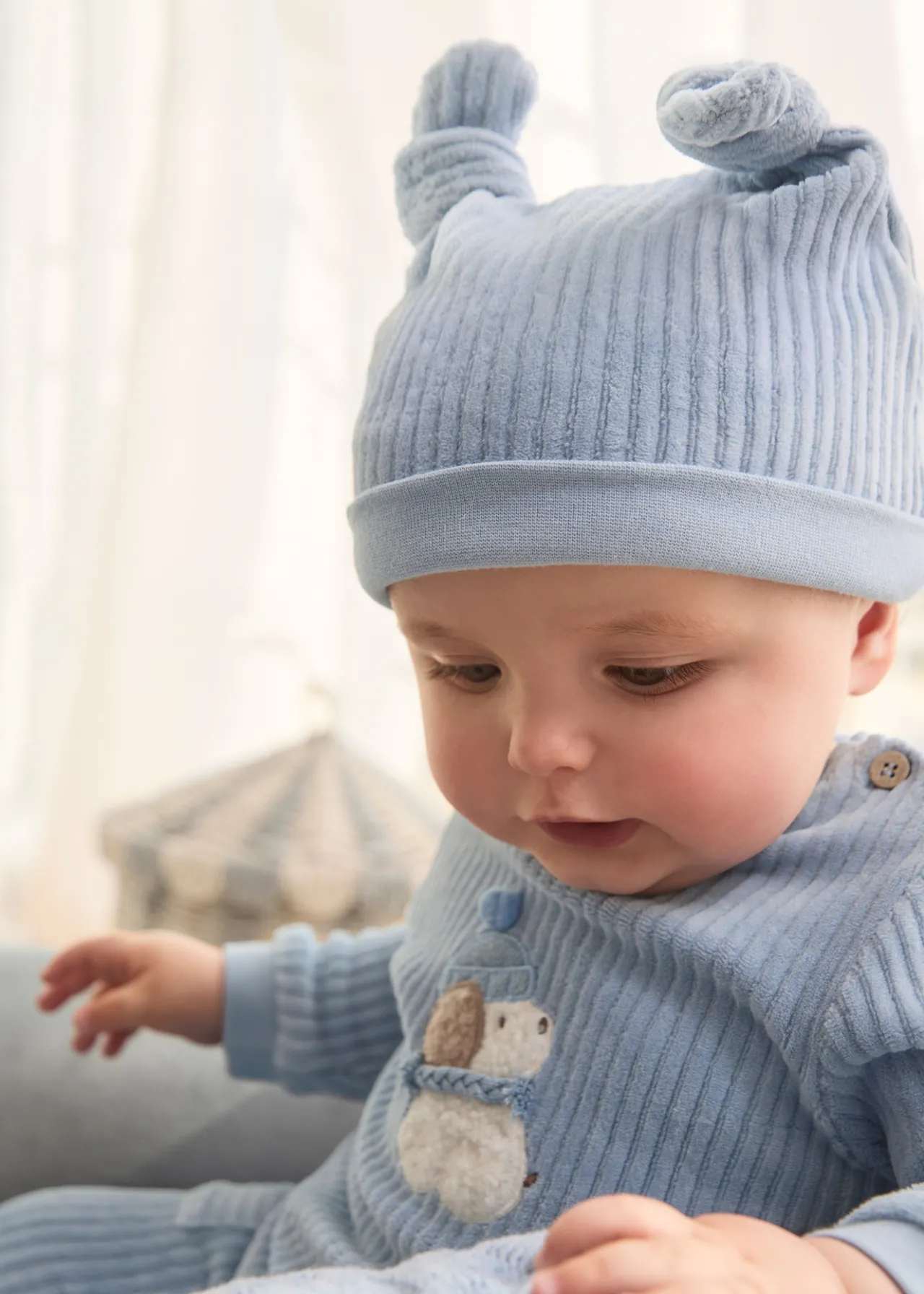 BOY Mayoral Newborn 3 Piece Corduroy Set