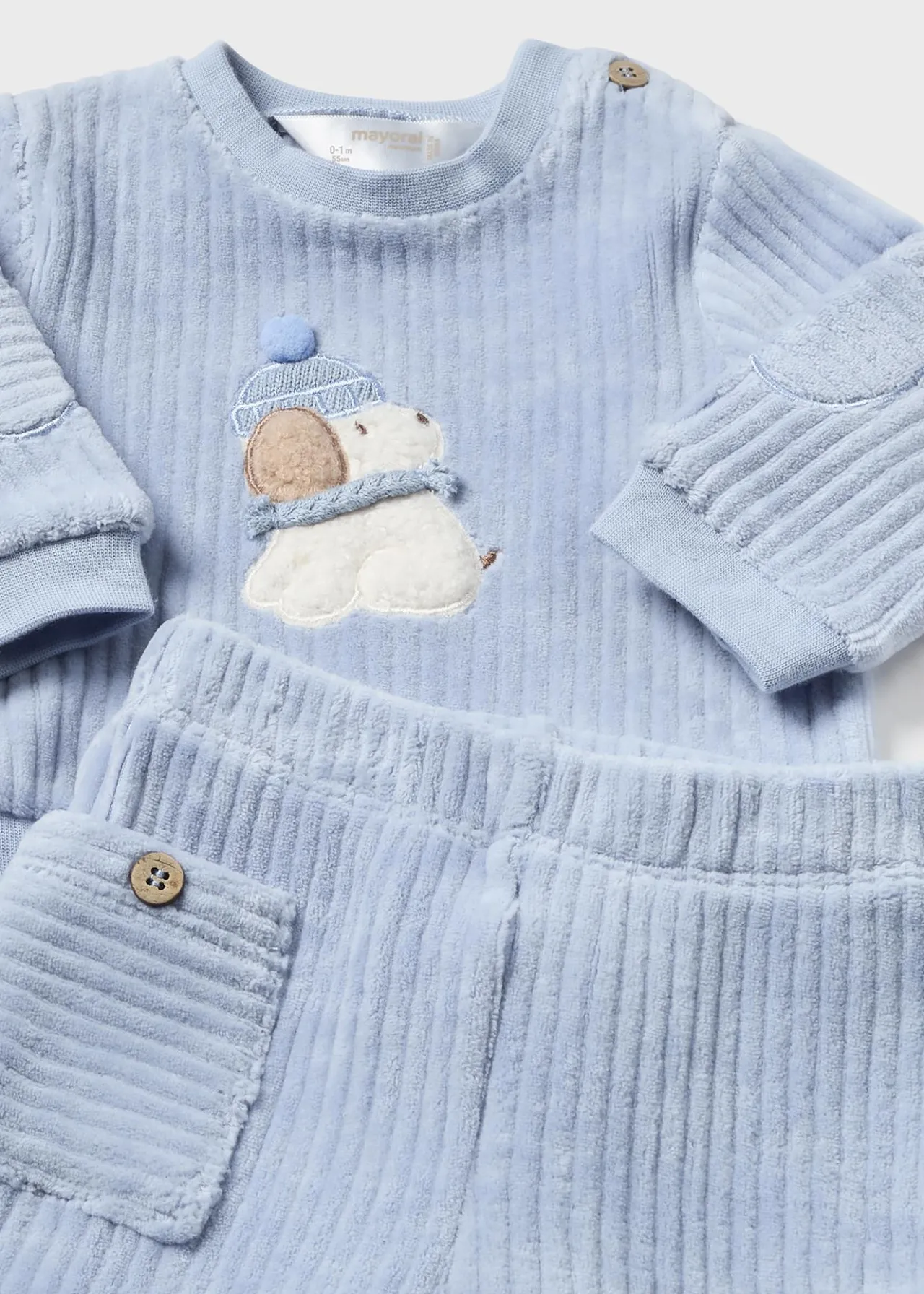 BOY Mayoral Newborn 3 Piece Corduroy Set