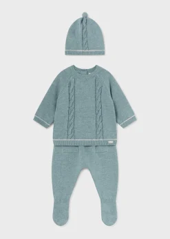BOY Mayoral Newborn 3 Piece Knit Set