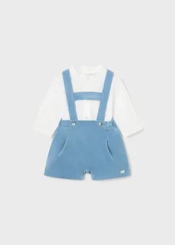 BOY Mayoral Newborn Bodysuit and Dungarees Set