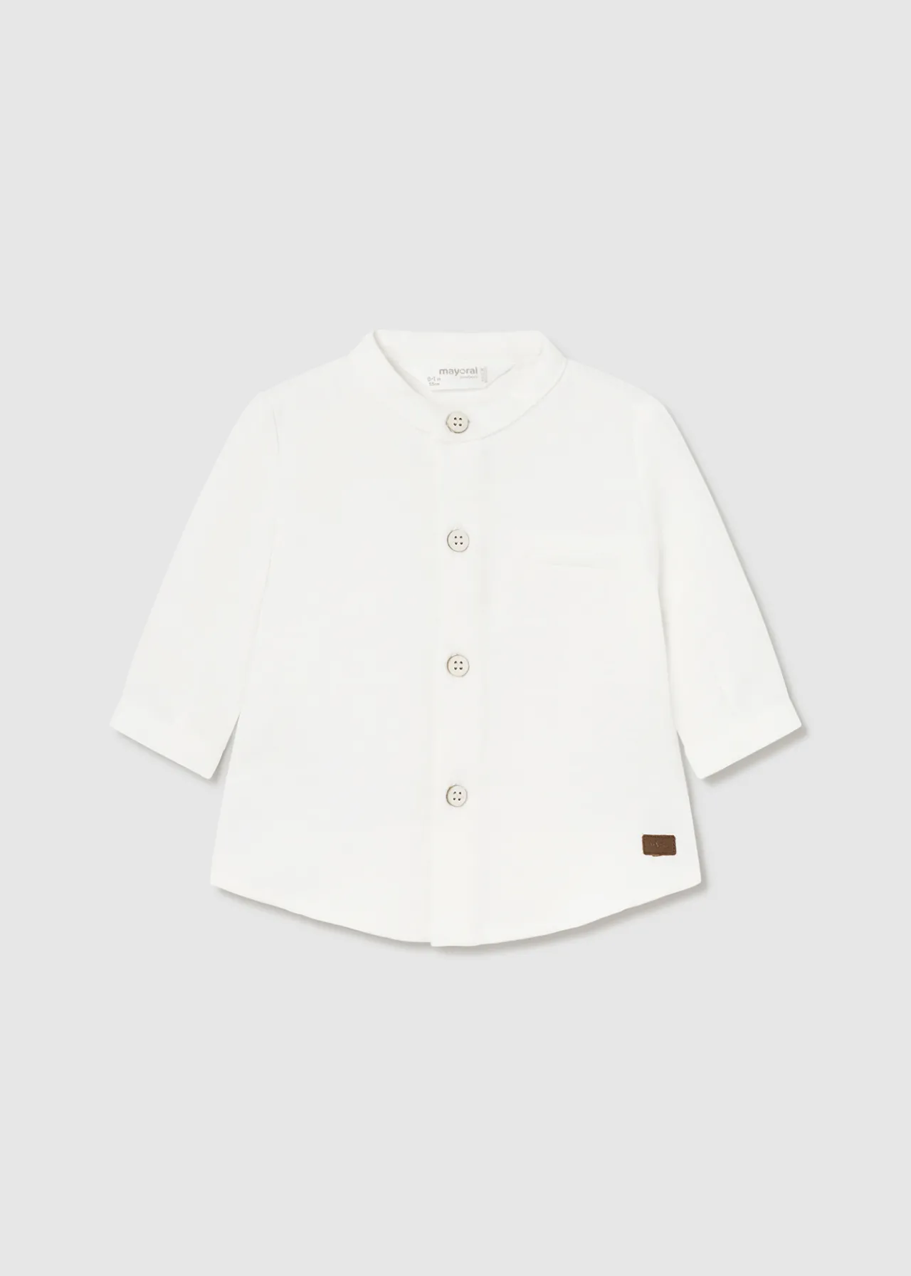 BOY Mayoral Newborn Boy Mao Collar Shirt