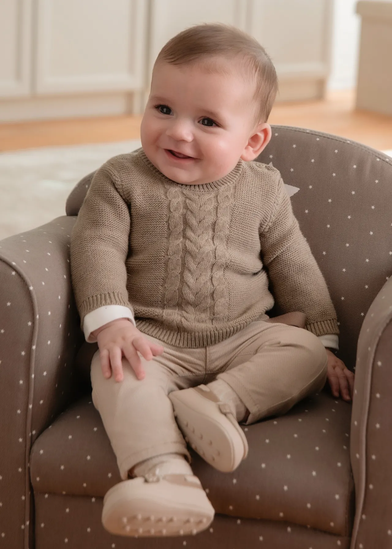 BOY Mayoral Newborn Braided Sweater