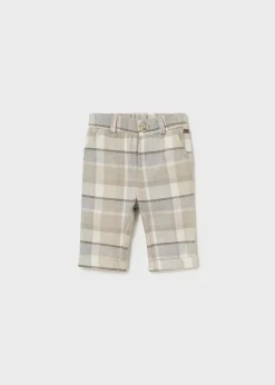 BOY Mayoral Newborn Checked Pants