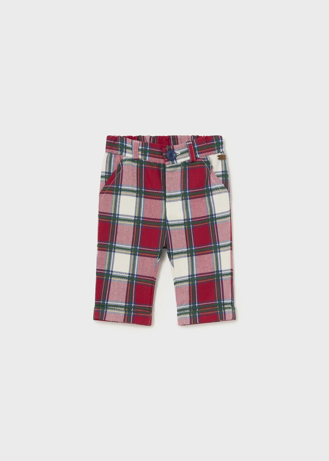 BOY Mayoral Newborn Checked Pants