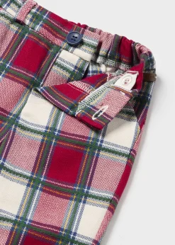 BOY Mayoral Newborn Checked Pants