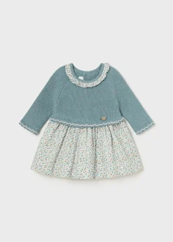Mayoral Newborn Combined Knit Dress