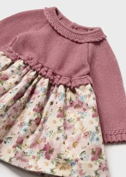 Mayoral Newborn Combined Knit Dress