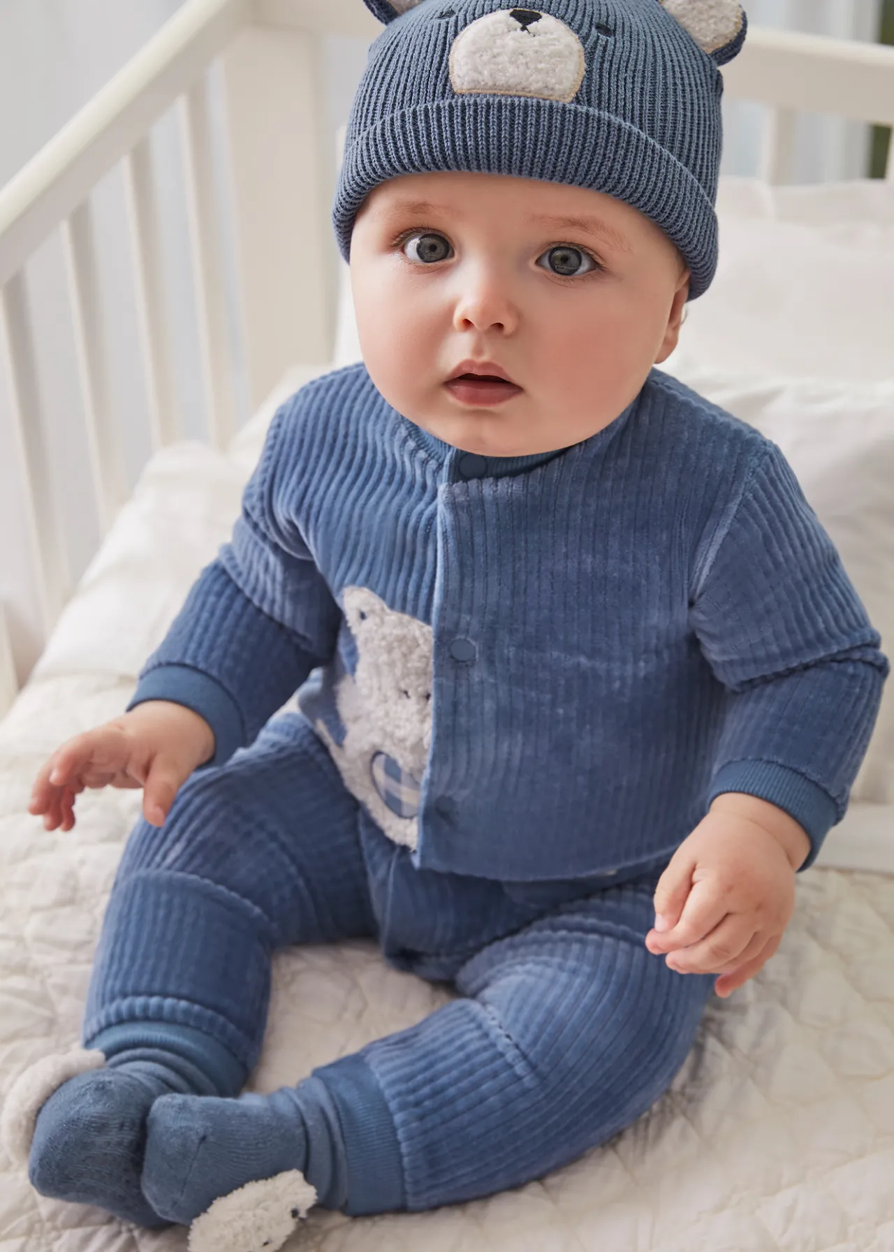 BOY Mayoral Newborn Corduroy One-Piece
