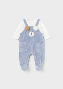 BOY Mayoral Newborn Corduroy Teddy One-Piece