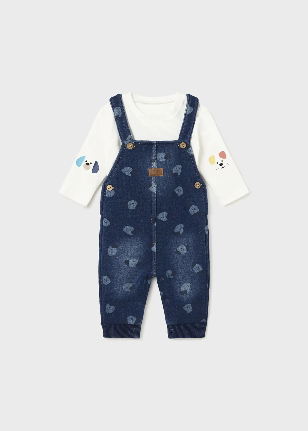 BOY Mayoral Newborn Dungarees and T-Shirt Set