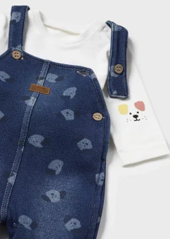 BOY Mayoral Newborn Dungarees and T-Shirt Set