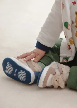 Mayoral Newborn Faux Sheepskin Sneakers