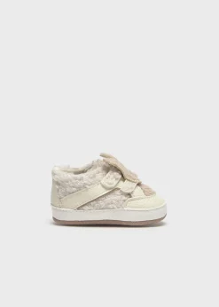 Mayoral Newborn Faux Sheepskin Sneakers