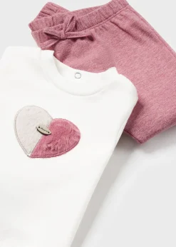 Mayoral Newborn Girl 3 Piece Heart Set